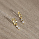 Multi Shape Drop Diamond Hoops