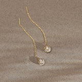 Spherical Diamond Threader Earrings