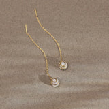 Spherical Diamond Threader Earrings