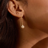 Spherical Diamond Threader Earrings