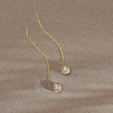 Spherical Diamond Threader Earrings