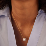 Octa Halo Diamond Necklace, 14K Solid Gold, 5/8 ct Lab Grown Diamond-4