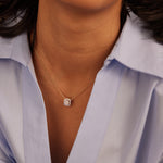 Emerald Cluster Diamond Necklace, 14K Solid Gold, 3/8 ct Lab Grown Diamond-4