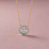 Oval Cluster Diamond Necklace