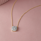 Baguette Cluster Diamond Necklace