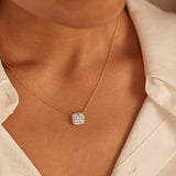 Baguette Cluster Diamond Necklace