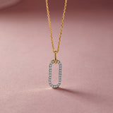 Pave Diamond Paperclip Necklace