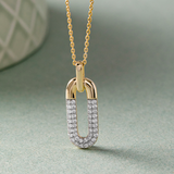 Diamond Dipped Paperclip Drop Necklace