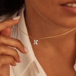 Butterfly Diamond Necklace, 14K Solid Gold, 1/2 ct Lab Grown Diamond-4