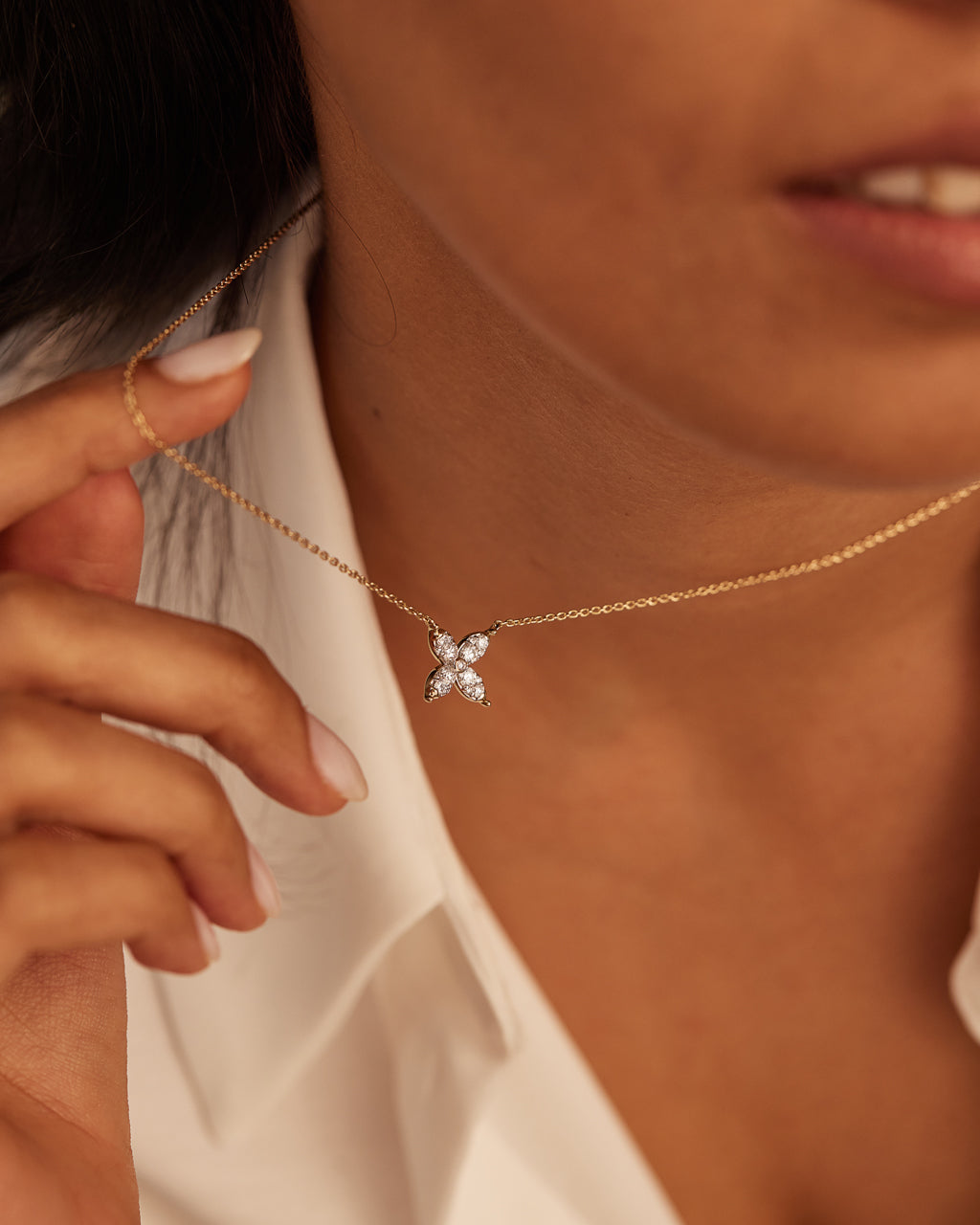 Butterfly Diamond Necklace, 14K Gold Vermeil, 1/2 ct Lab Grown Diamond-4