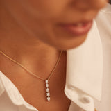 Multi Shape Fancy Diamond Necklace, 14K Gold Vermeil, 1 ct Lab Grown Diamond-2