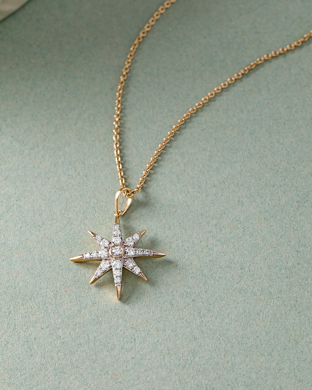 North Star Diamond Necklace, 14K Gold Vermeil, 3/8 ct Lab Grown Diamond-5