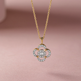 Clover Halo Diamond Necklace