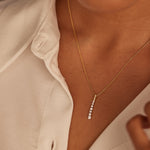 Journey Bar Diamond Necklace, 14K Gold Vermeil, 1/3 ct Lab Grown Diamond-2