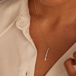 Journey Bar Diamond Necklace, 14K Solid Gold, 1/3 ct Lab Grown Diamond-2