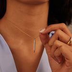 Tapered Bar Diamond Necklace, 14K Gold Vermeil, 1/5 ct Lab Grown Diamond-5