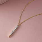 Tapered Bar Diamond Necklace, 14K Gold Vermeil, 1/5 ct Lab Grown Diamond-4