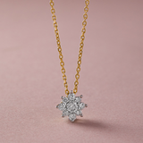 Floral Round Diamond Necklace, 14K Gold Vermeil, 1/3 ct Lab Grown Diamond-4