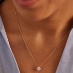 Floral Round Diamond Necklace, 14K Solid Gold, 1/3 ct Lab Grown Diamond-3