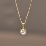 Fine Heart Solitaire Chain Necklace