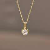 Fine Heart Solitaire Chain Necklace