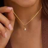 Round Solitaire Clover Chain Necklace