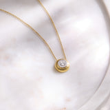 Round Diamond Cluster Necklace