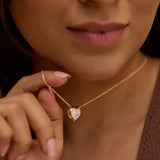 Heart Diamond Cluster Necklace