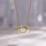 Oval Diamond Cluster Necklace