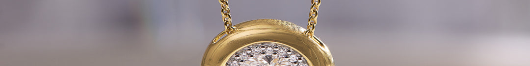 Oval Diamond Cluster Necklace