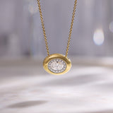 Oval Diamond Cluster Necklace