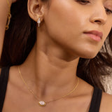 Oval Diamond Cluster Necklace