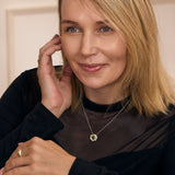 Created Emerald Disc Necklace