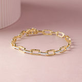 Interlinked Diamond Paperclip Bracelet, 14K Gold Vermeil, 1/2 ct Lab Grown Diamond-6