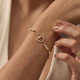 Diamond Paperclip Toggle Bracelet
