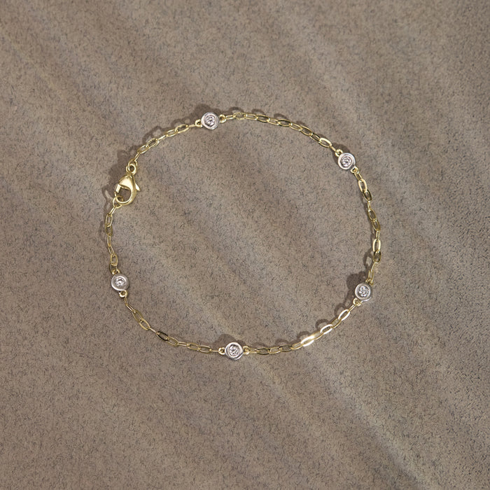 Diamond Station Chain Bracelet