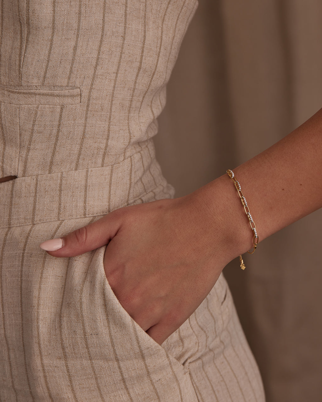 Diamond Paperclip Bolo Bracelet, 14K Gold Vermeil, 5/8 ct Lab Grown Diamond-5