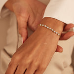 Bezel Set Chain Bracelet, 14K Solid Gold, 3/4 ct Lab Grown Diamond-2