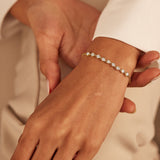 Bezel Set Chain Bracelet, 14K Solid Gold, 3/4 ct Lab Grown Diamond-2