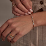 Bezel Set Chain Bracelet, 14K Solid Gold, 3/4 ct Lab Grown Diamond-4
