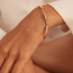 Line Diamond Oval Bracelet, 14K Solid Gold, 5/8 ct Lab Grown Diamond-2
