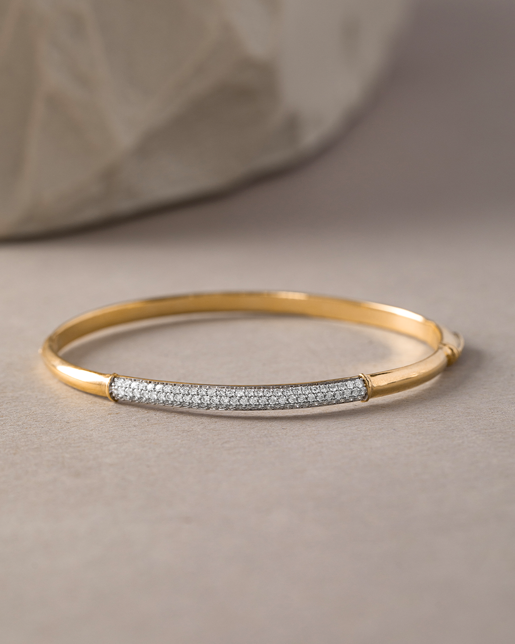 Dome Pave Diamond Oval Bracelet, 14K Solid Gold, 5/8 ct Lab Grown Diamond-5