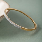Angled Pave Diamond Oval Bracelet, 14K Solid Gold, 3/4 ct Lab Grown Diamond-5