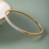 Angled Pave Diamond Oval Bracelet, 14K Solid Gold, 3/4 ct Lab Grown Diamond-5