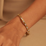 Square Station Diamond Oval Bracelet, 14K Solid Gold, 1/4 ct Lab Grown Diamond-2