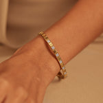 Square Station Diamond Oval Bracelet, 14K Gold Vermeil, 1/4 ct Lab Grown Diamond-2