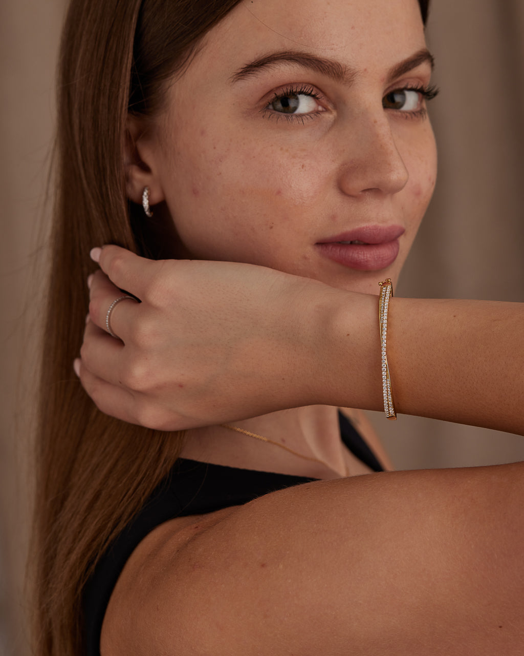 Entwine Diamond Oval Bracelet, 14K Solid Gold, 1 ct Lab Grown Diamond-3