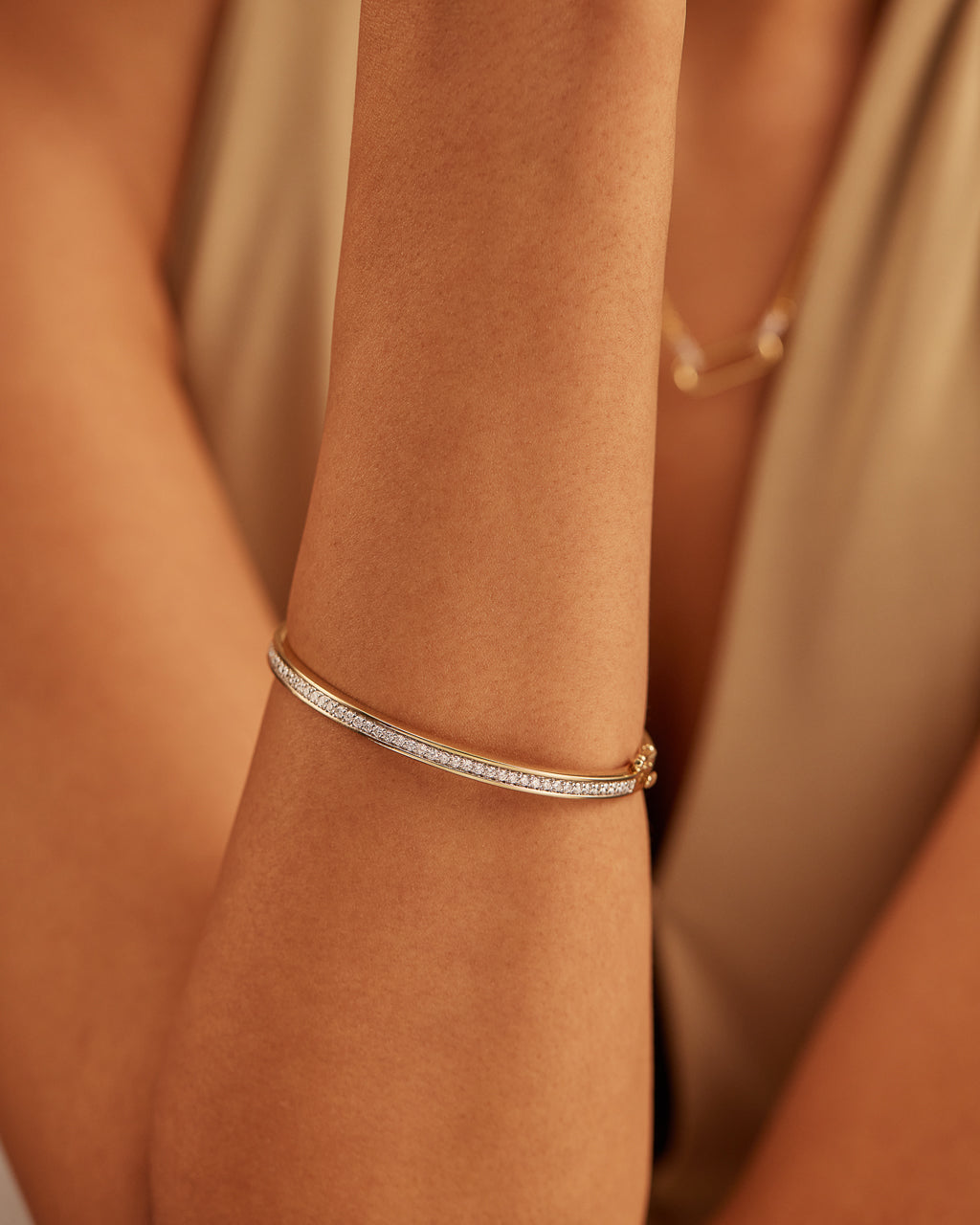 Classic Diamond Oval Bracelet, 14K Solid Gold, 7/8 ct Lab Grown Diamond-2