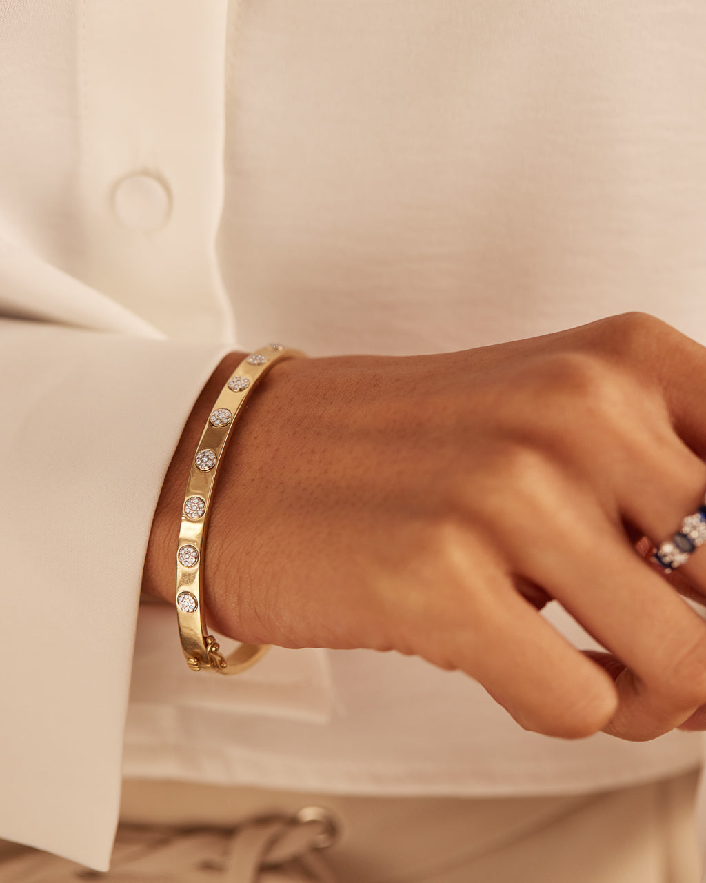 Station Diamond Oval Bracelet, 14K Gold Vermeil, 1/3 ct Lab Grown Diamond-2