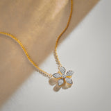 Floral Diamond Necklace, 14K Gold Vermeil, 1/3 ct Lab Grown Diamond-6